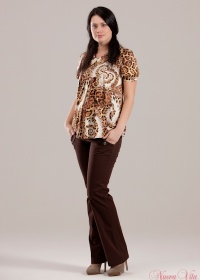 Блуза леопардовая с коротким рукавом Nuova Vita