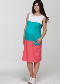Платье трехцветное Одежда для беременных