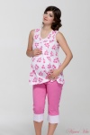 Пижама со штанишками Вишня 327.1 розовая